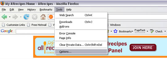 Firefox Menu