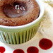 Molten Chocolate Cake with Raspberry Sauce